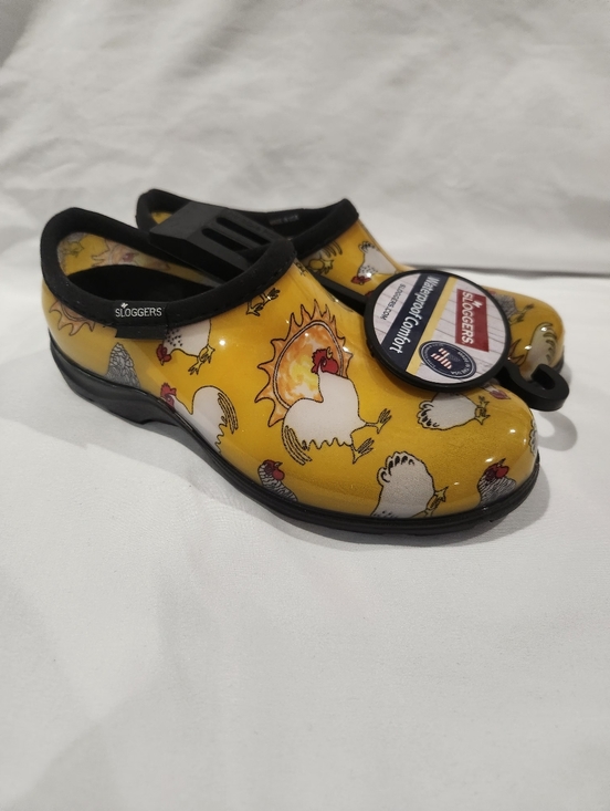 Sloggers Shoes - Sloggers Yellow Chicken-Print Women's Waterproof Garden Clog. NWT